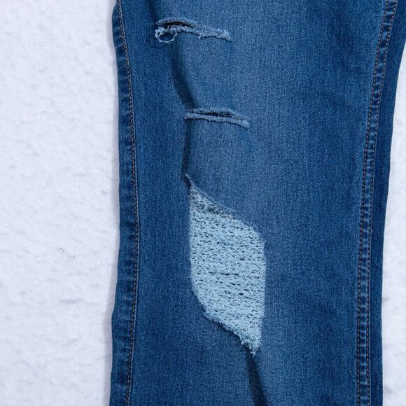 PZI Jeans Womens 12 - 30x28 Straight Distressed Raw Hem Dark Blue Wash *READ - Picture 4 of 11